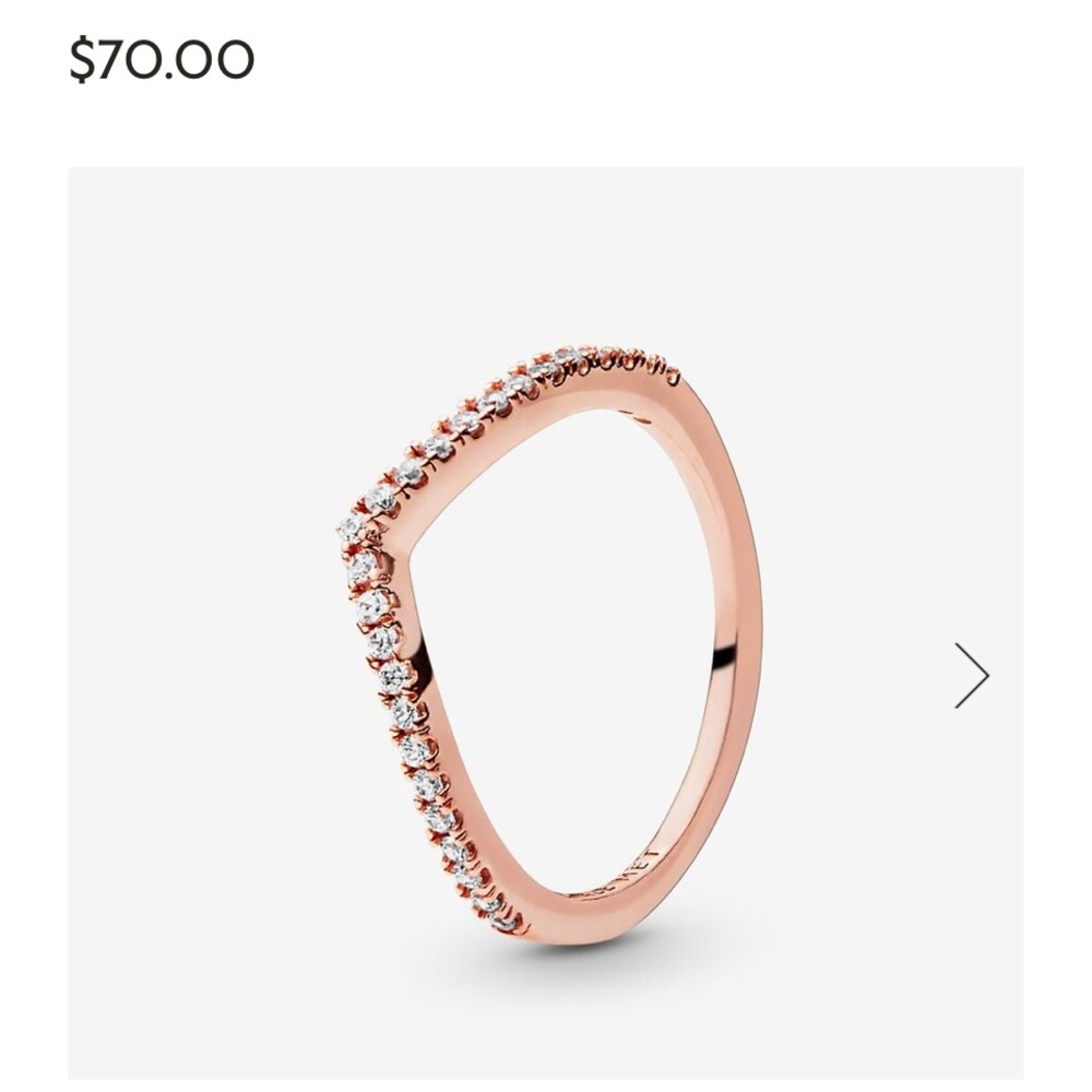 PANDORA Sparkling Wishbone ring